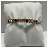 Copper Bangle Bracelet w/ Black & Clear