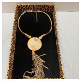 Large Shell Pendant Necklace Multi -Strand