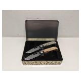 Mossy Oak Shadow Grass knife set in tin