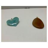 Lot of 2 Agate Pendants