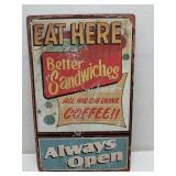 Eat Here metal sign 16x10