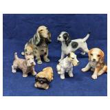 Lot of 6 ceramic dog figurines