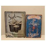 Lot of 2 metal signs