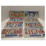 Group of old license plates