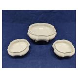 (3) T&V quatrefoil footed dishes Limoge France