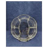 Glass divided relish dish