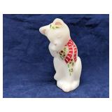 Fenton milk glass Christmas kitty, signed