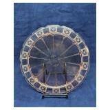 Jeannette Glass pink depression footed cake plate