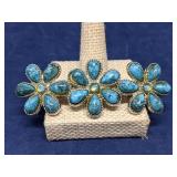 Turquoise look flower hair barrette