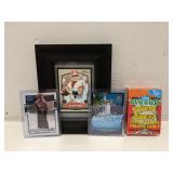 Group of sports cards, one sealed pack