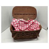 Vintage wood weaved picnic basket