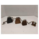 Group of old cow bells on chain