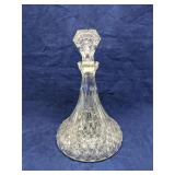 Diamond Point Pressed Glass Shipï¿½s Decanter