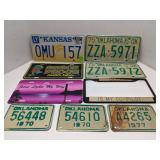 Group of old license plates