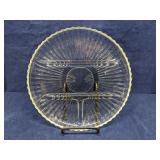 Pressed glass divided relish dish