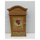 Wood apple themed wall shelf cabinet 16x9
