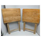 Lot of 2 folding wood TV trays