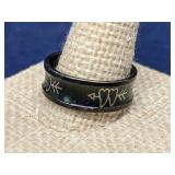 Black & Stainless steel wedding band size 8.5