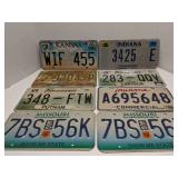 Group of old license plates