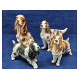 Lot of 4 ceramic dog figurines