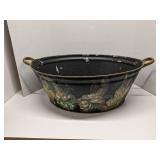 Large painted galvinized metal tub