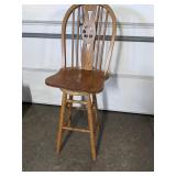 High back wood bar stool