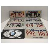 Group of old license plates