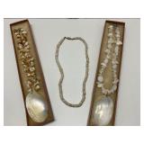 3 Shell Necklaces 2 with Mother of Pearl Pendants