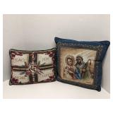 2 Christmas accent pillows