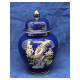 Japanese cobalt blue ginger jar, pheasant