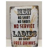 Men Ladies Service metal sign 12x8
