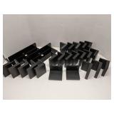 Group of plastic display shelves