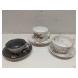 Lot of 3 Teacups and Saucers
