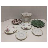 Group of plates and perforated container