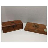 Lot of 2 vintage wood boxes