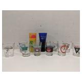 Group of souvenir shot glasses
