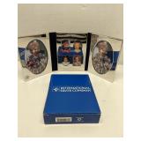 Intl. Silver trifold picture frame in box