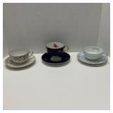 Lot of Three Teacups & Saucers