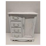 White wood jewelry box