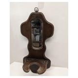 Vintage wood oil lamp sconce