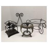 Group of metal decor items