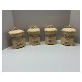 Four Antique German Ceramic Canisters