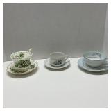 Lot of 3 Vintage Teacups & Saucers