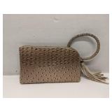 Handcuff faux leather clutch