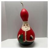 Vintage Hand Painted Gourd Santa Signed