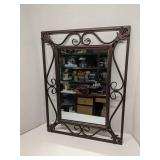 Decorative metal framed mirror 26.5'x20'