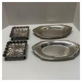 2 Wilcox Intl. Silver Plated  Bread Trays & 2