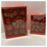 2 Boxes of Apple Christmas Ornaments