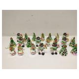 Group of ceramic Christmas ornaments