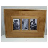 wood triple-opening triptych picture frame